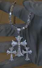 Load image into Gallery viewer, Moissanite 3 Cross Pendant