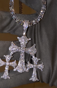 Moissanite 3 Cross Pendant