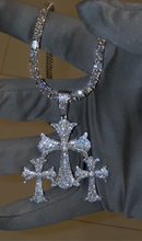 Load image into Gallery viewer, Moissanite 3 Cross Pendant