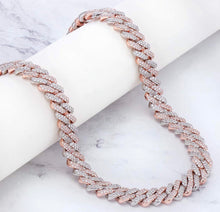 Load image into Gallery viewer, white/rose Cuban Link Chain