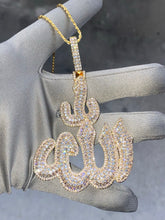 Load image into Gallery viewer, Large ALLAH Pendant Moissanite